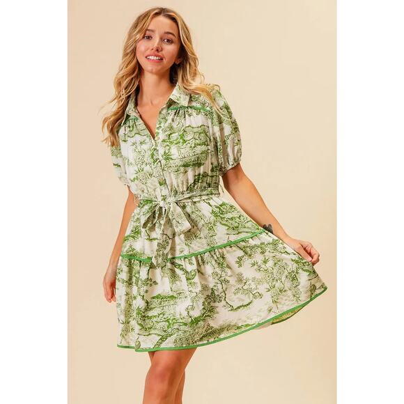 BiBi Woven Printed Tiered Dress - Picture 2 of 16